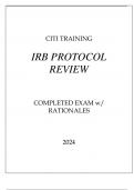 CITI TRAINING IRB PROTOCOL REVIEW COMPLETED EXAM WITH RATIONALES 2024.