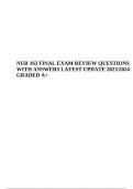 NUR 163 FINAL EXAM QUESTIONS WITH ANSWERS LATEST UPDATE 2024 (GRADED A+)