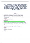 ANCC PMHNP PSYCH-MENTAL HEALTH NP LATEST TEST 1, 2, & 3 EXAM.ACTUAL EXAMS WITH REAL QUESTIONS AND 100% CORRECT ANSWERS WITH RATIONALES. LATEST 2023/2024 (TEST 1-3 LATEST VERSIONS 100 QS AND ANS EACH) | NEW VERSION ALREADY GRADED A+