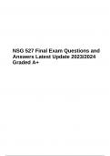 NSG 527 Final Exam Questions and Answers Latest Update 2024 (Graded A+)