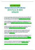 ATI RN VATI Comprehensive Predictor 2019 Form B 2023 UPDATE A nurse is assessing a client who received 2 units of packed RBCs 48 hrs ago. Which of the following findings should indicate to the nurse that the therapy has been effective? ANSWER hemoglobin 1