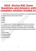     2024  Device RAC Exam Questions and Answers with complete solution Graded A+