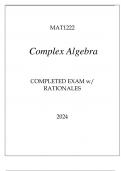 MAT1222 COMPLEX ALGEBRA COMPLETED EXAM WITH RATIONALES 2024.