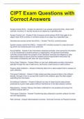 CIPT Exam Questions with Correct Answers 