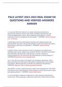 PALS LATEST 2023-2024 REAL EXAM150 QUESTIONS AND VERIFIED ANSWERS AGRADE