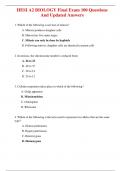 HESI A2 BIOLOGY Final Exam 100 Questions And Updated Answers