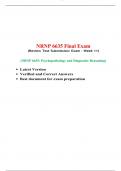 NRNP 6635 Final-Exam, NRNP 6635 - Psychopathology and Diagnostic Reasoning, Walden University.