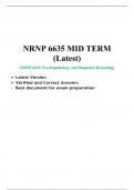 NRNP 6635 MID TERM Exam, Final Exam, NRNP 6635 - Psychopathology and Diagnostic Reasoning, Walden University.