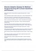Elsevier Adaptive Quizzes for Medical-Surgical Nursing (AH 3) Exam Questions and Answers