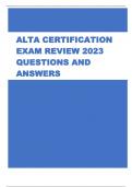 ALTA Certification Exam Review 2023 Questions and Answers