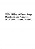 N204 Midterm Exam Questions With Answers Latest Updated 2024 (GRADED A+)