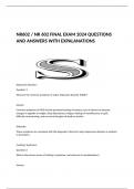 NR602 / NR 602 FINAL EXAM 2024 QUESTIONS AND ANSWERS WITH EXPALANATIONS     Depressive Disorder: Question 1: What are the common symptoms of major depressive disorder (MDD)?  Answer: Common symptoms of MDD include persistent feelings of sadness, loss of i