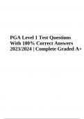 PGA Level 1 Test Questions With 100% Correct Answers 2024 (Graded A+)