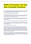 NFPA 70 E Article 130 Test with Complete Solutions 