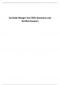 ServSafe Manger Test 2023 Questions and Verified Answers