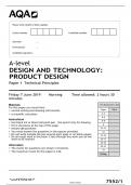 A-level DESIGN AND TECHNOLOGY: PRODUCT DESIGN