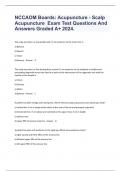 NCCAOM Boards: Acupuncture - Scalp Acupuncture  Exam Test Questions And Answers Graded A+ 2024.