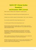 NACE CIP 2 Study Guides Questions and Answers 100% Correct