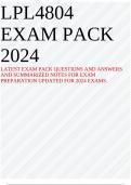 LPL4804 EXAM PACK 2024 