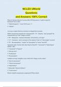 NCLEX UWorld Questions and Answers 100% Correct