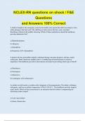 NCLEX-RN questions on shock / F&E Questions and Answers 100% Correct