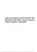 Gold Coast Final Exa Questions With 100% Correct Answers Latest Updated 2024 (GRADED A+)