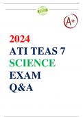 ATI TEAS 7 SCIENCE EXAM LATEST UPDATE 2024 QUESTIONS & ANSWERS