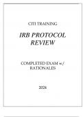 CITI TRAINING IRB PROTOCOL REVIEW COMPLETED EXAM WITH RATIONALES 2024