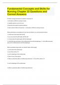 Fundamental Concepts and Skills for Nursing Chapter 22 Questions and Correct Answers
