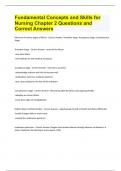 Fundamental Concepts and Skills for Nursing Chapter 2 Questions and Correct Answers