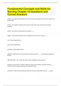 Fundamental Concepts and Skills for Nursing Chapter 16 Questions and Correct Answers