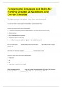 Fundamental Concepts and Skills for Nursing Chapter 25 Questions and Correct Answers.