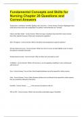 Fundamental Concepts and Skills for Nursing Chapter 20 Questions and Correct Answers