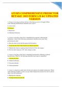 ATI RN COMPREHENSIVE PREDICTOR  RETAKE 2023 FORM A B &C UPDATED VERSION