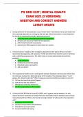 PN HESI EXIT | MENTAL HEALTH  EXAM 2023 {3 VERSIONS} QUESTION AND CORRECT ANSWERS LATEST UPDATE