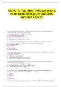 ATI NUTRITION PROCTORED EXAM 2019 FORM BCOMPLETE QUESTIONS AND ANSWERS AGRADE