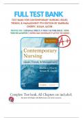 Contemporary Nursing: Issues, Trends, & Management 9th Edition Test Bank 2024