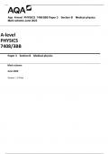 Aqa A-level PHYSICS 7408/3BB Paper 3 Section B Medical physics  Mark scheme June 2023