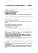 Sample Test Questions ANCC - PMHNP 2024/2025 already graded A+