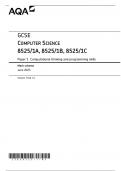 GCSE AQA 2023 COMPUTER SCIENCE PAPER 1 VB.NET, C#, PYTHON MARK SCHEME