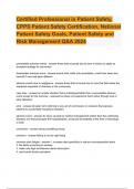 Certified Professional in Patient Safety, CPPS Patient Safety Certification, National Patient Safety Goals, Patient Safety and Risk Management Q&A 2024