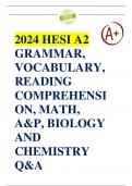 NEW FILE UPDATE: HESI A2 ENTRANCE EXAM LATEST VERSION ALL SUBJECTS COVERED| LATEST 2024