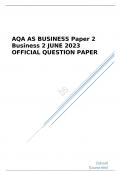 AQA AS BUSINESS Paper 2 Business 2 JUNE 2023 OFFICIAL QUESTION PAPER       