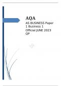 AQA AS BUSINESS Paper 1 Business 1 Official JUNE 2023 QP