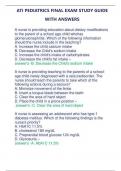 ATI PEDIATRICS FINAL EXAM STUDY GUIDE