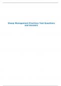 Sheep Management Practices Test Questions and Answers