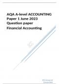 AQA A level ACCOUNTING Paper 1 June 2023 Question paper 