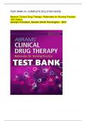 TEST BANK Abrams' Clinical Drug Therapy: Rationales for Nursing Practice 12th Edition Geralyn Frandsen, Sandra Smith Pennington · 2021 TEST BANK |A+ COMPLETE SOLUTION GUIDE