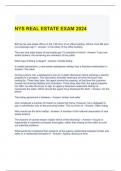 NYS REAL ESTATE EXAM 2024 QUESTIONS AND ANSWERS