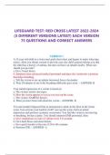 LIFEGUARD TEST: RED CROSS LATEST 2022-2024 (3 DIFFERENT VERSIONS LATEST) EACH VERSION 75 QUESTIONS AND CORRECT ANSWERS